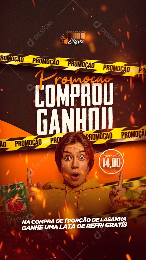 Flyer Story Comprou Ganhou Social Media PSD Editável
