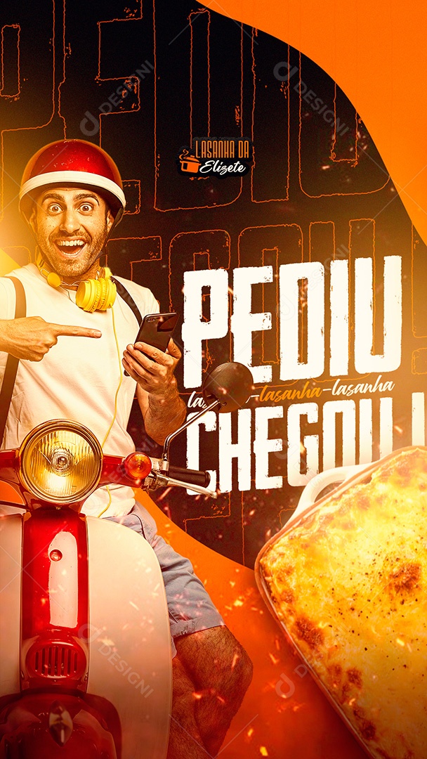 Flyer Story Pediu Chegou Social Media PSD Editável