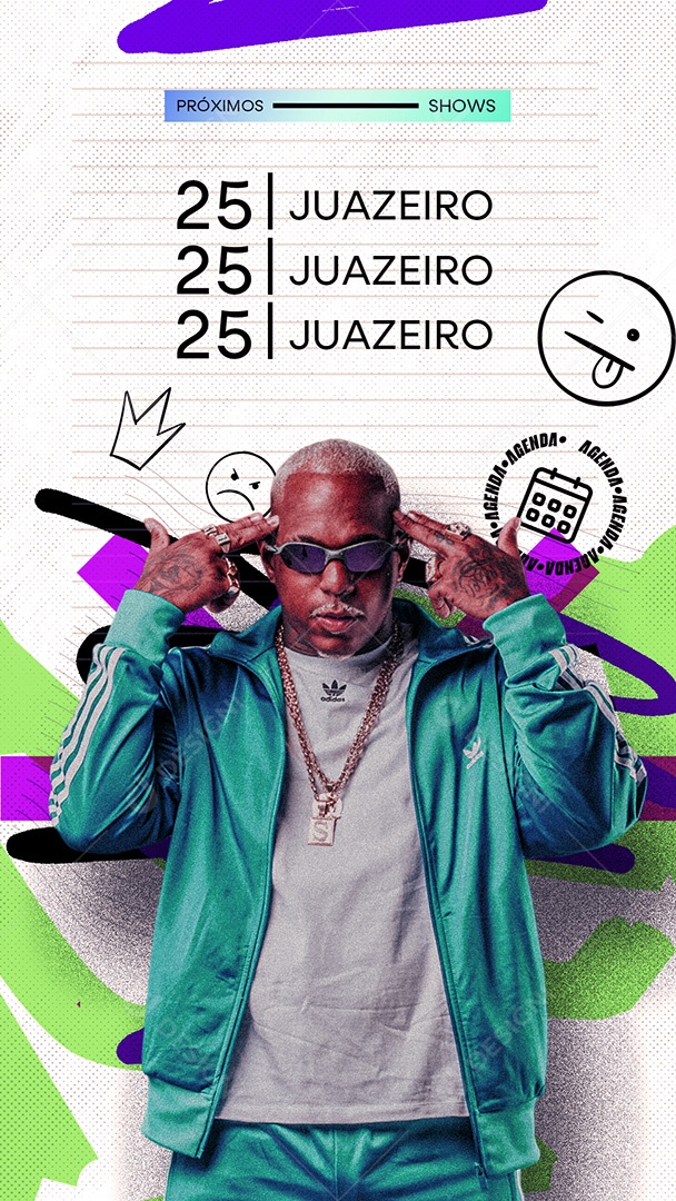 Flyer Story Próximos Shows Juazeiro Social Media PSD Editável