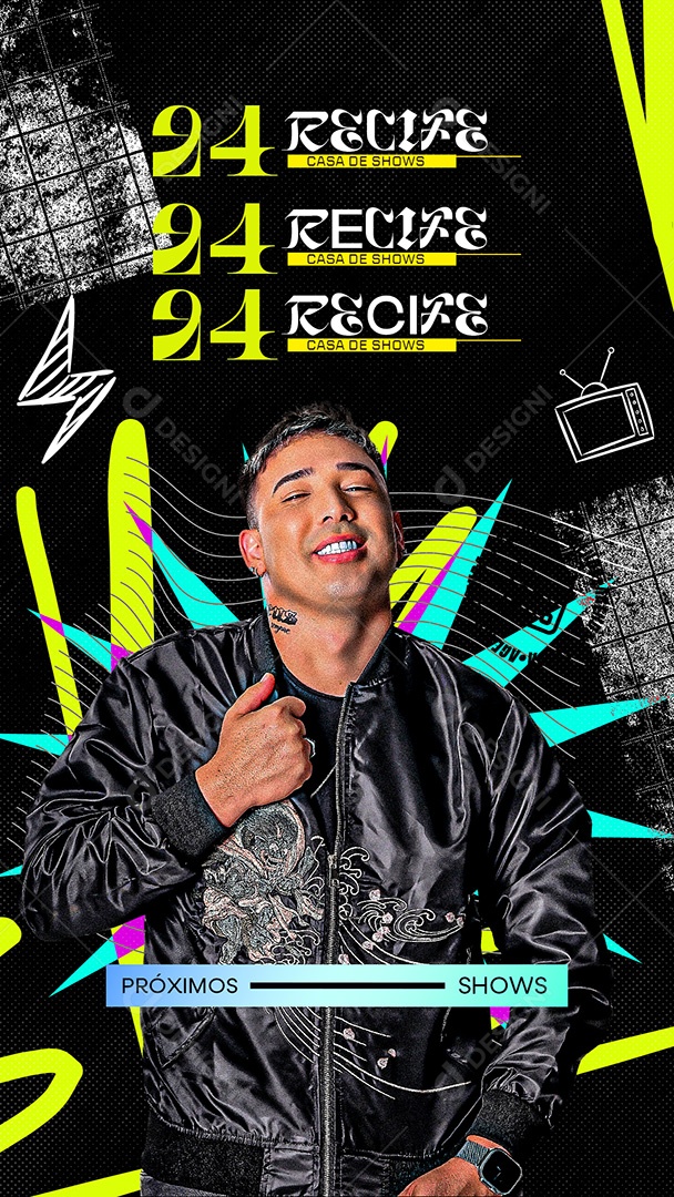 Flyer Story Próximos Shows Recife Casa de Shows Social Media PSD Editável