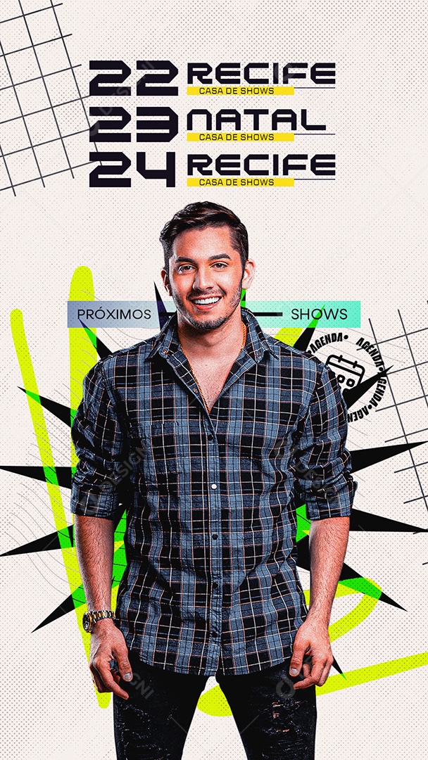 Flyer Story Próximos Shows Recife Social Media PSD Editável