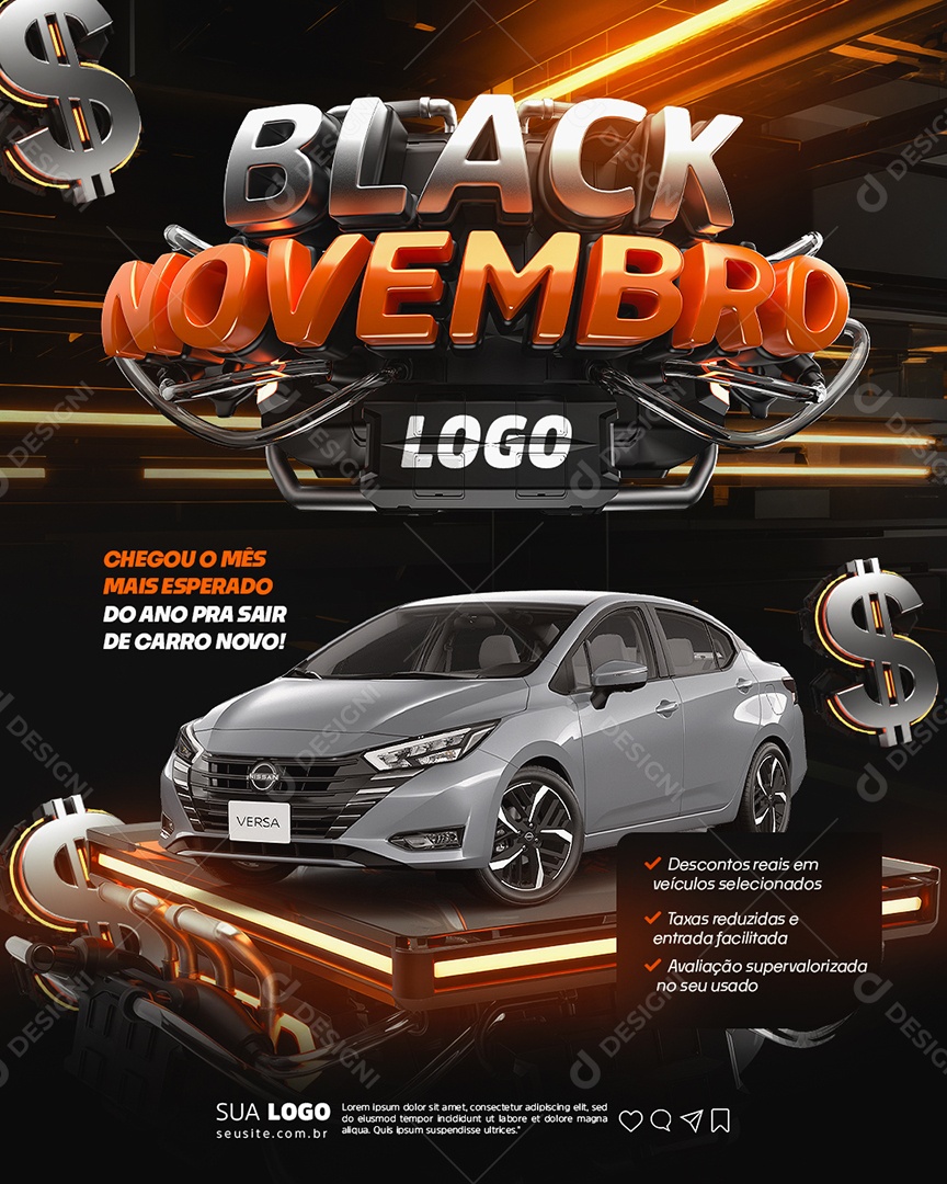Black Novembro Concessionária Chegou o Mês Mais Esperado do Ano Social Media PSD Editável