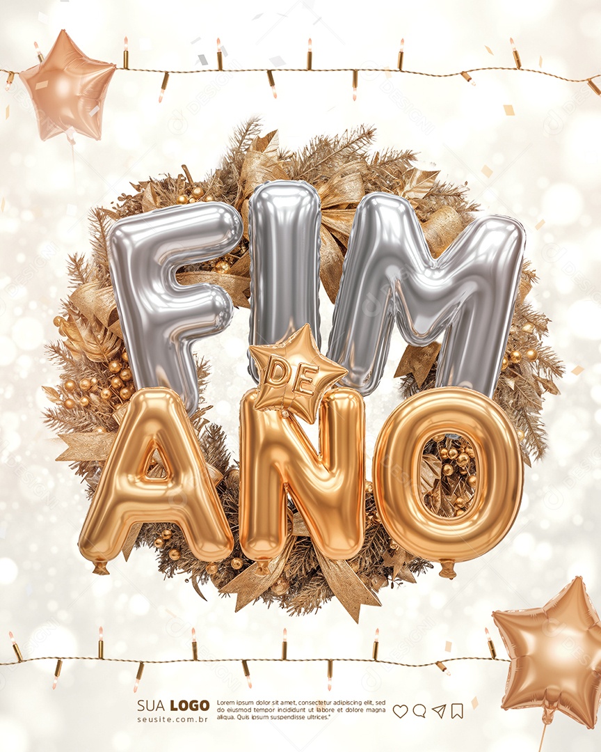 Feliz Ano Novo Fim de Ano Social Media PSD Editável