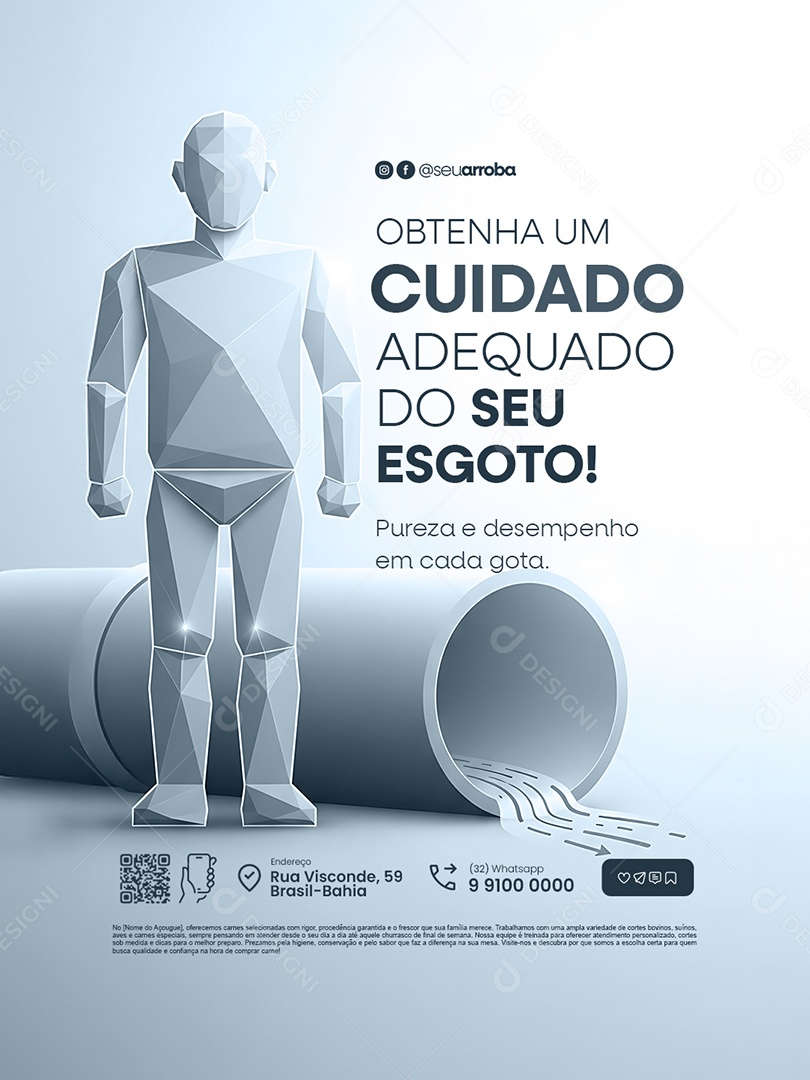 Tratamento de Esgoto Obtenha Um Cuidado Adequado do Seu Esgoto Social Media PSD Editável