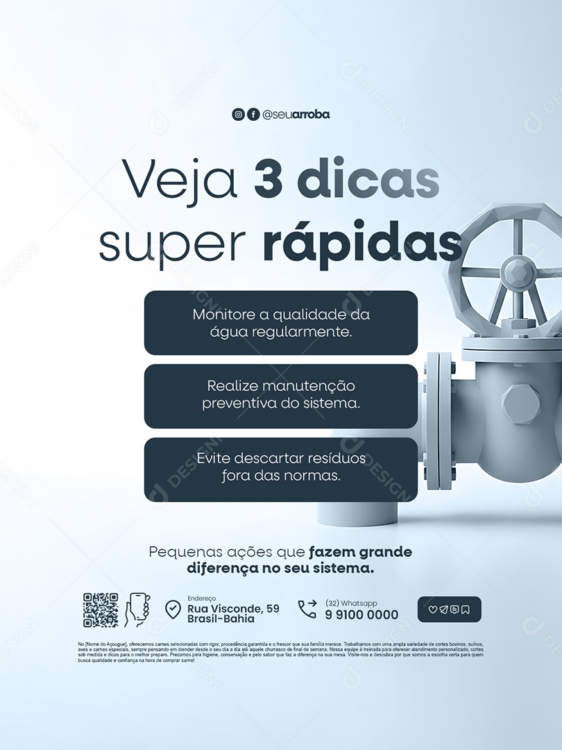Tratamento de Esgoto Veja Três Dicas Super Rápidas Social Media PSD Editável