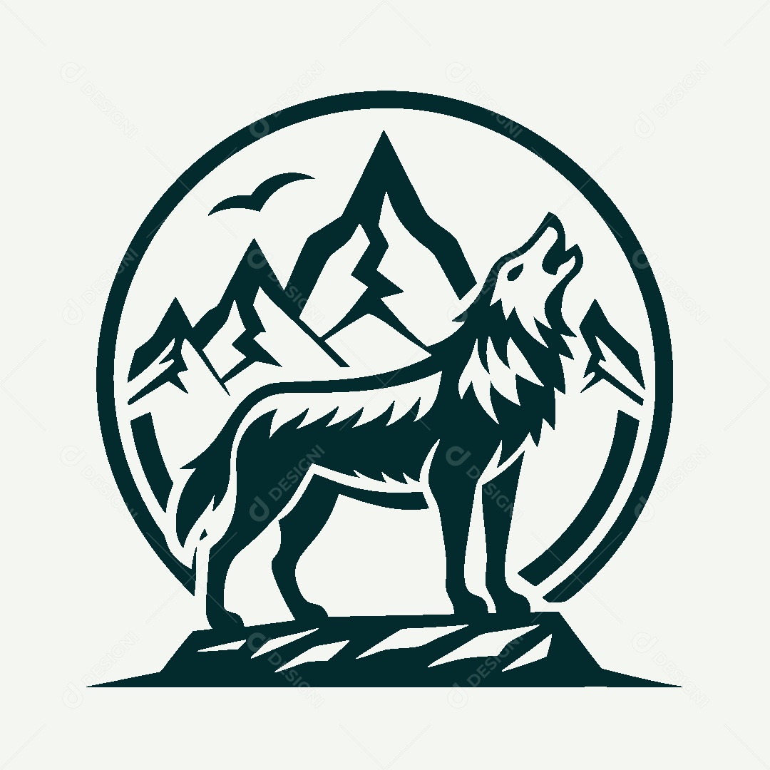 Modelo de Logo de Lobo Vetor EPS