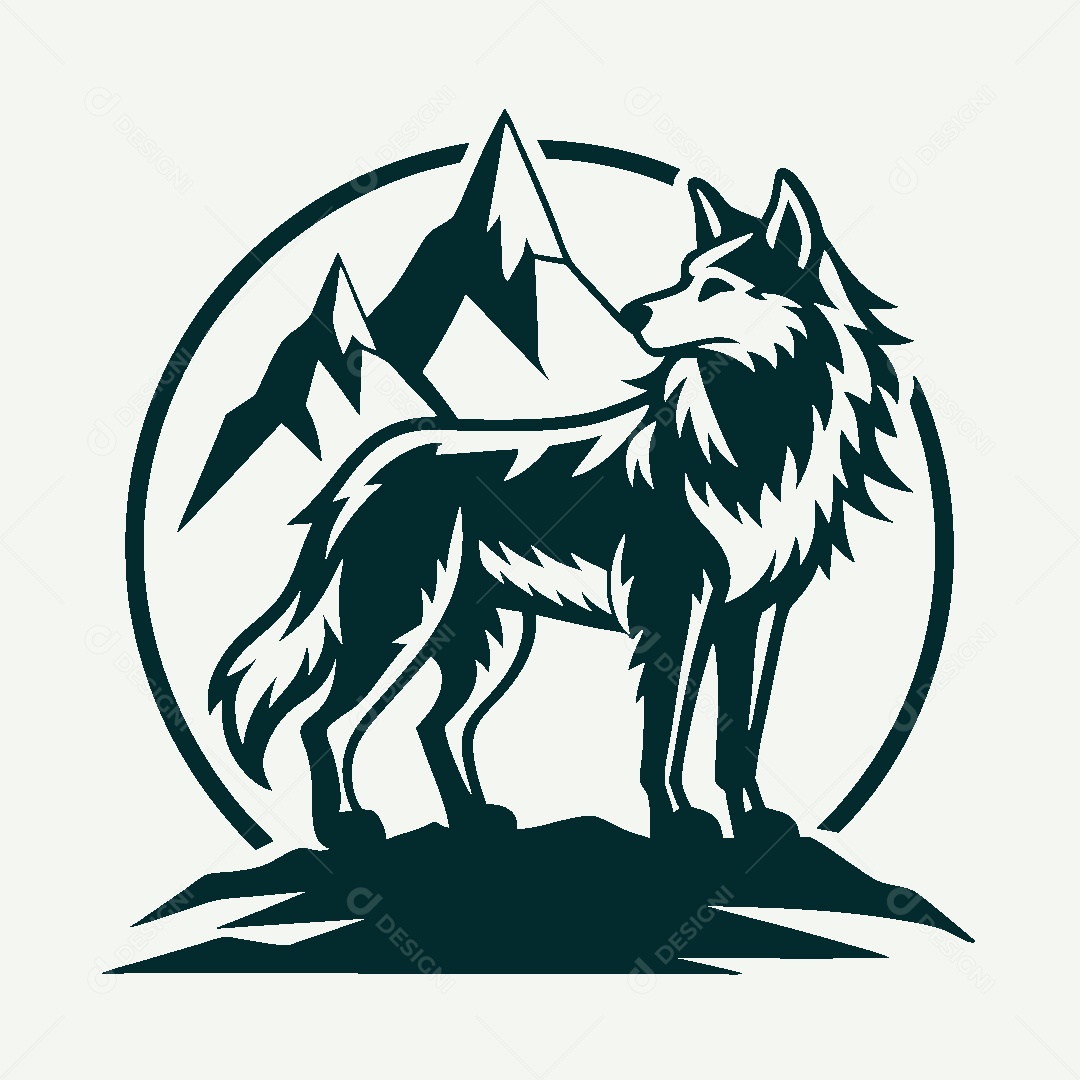 Modelo de Logo de Lobo Vetor EPS