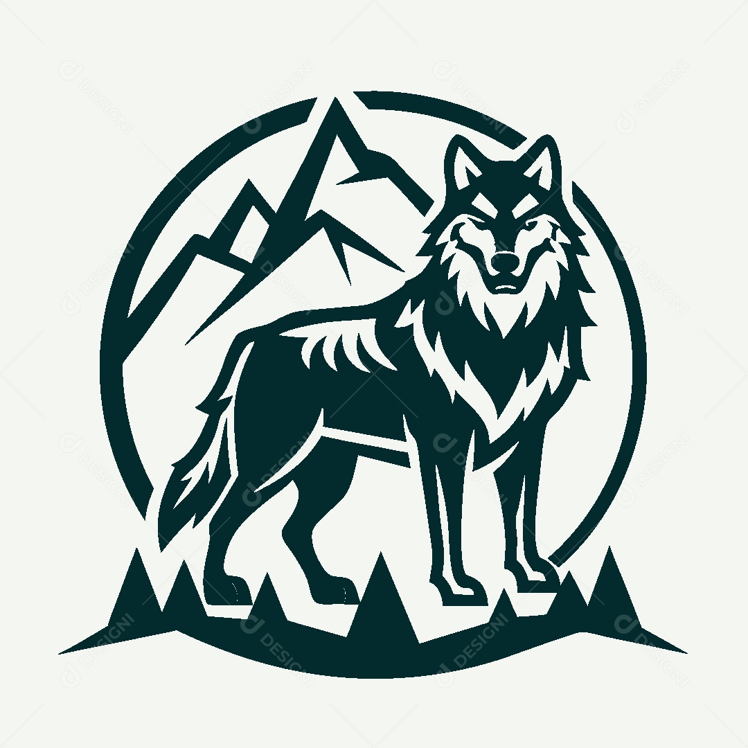 Modelo de Logo de Lobo Vetor EPS