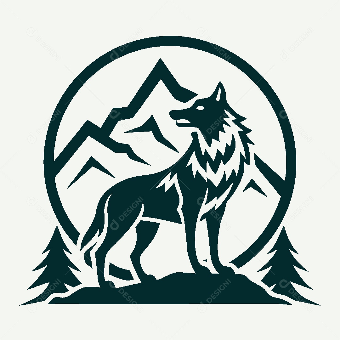 Modelo de Logo de Lobo Vetor EPS