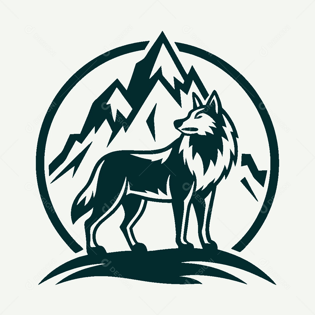 Modelo de Logo de Lobo Vetor EPS