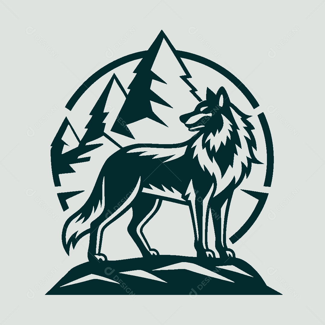 Modelo de Logo de Lobo Vetor EPS