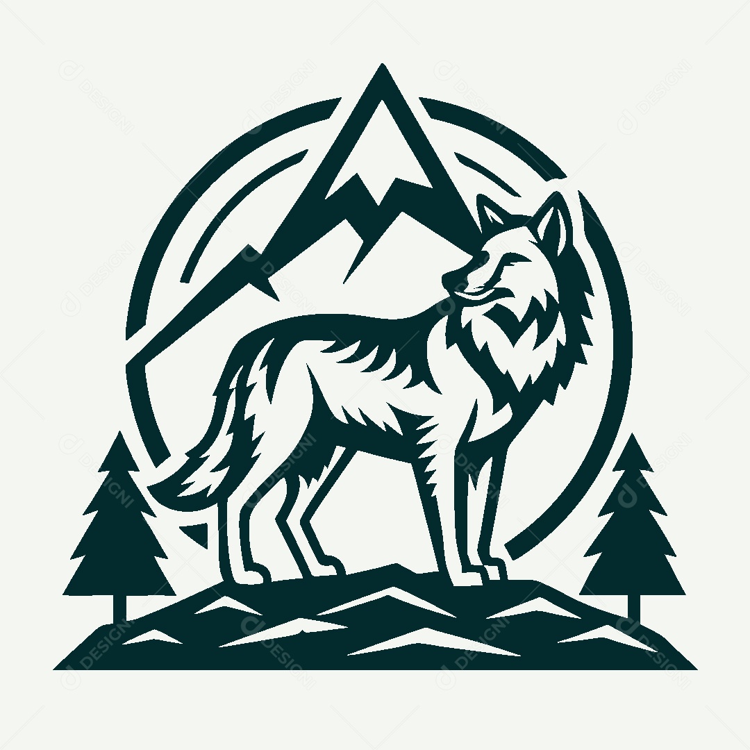 Modelo de Logo de Lobo Vetor EPS