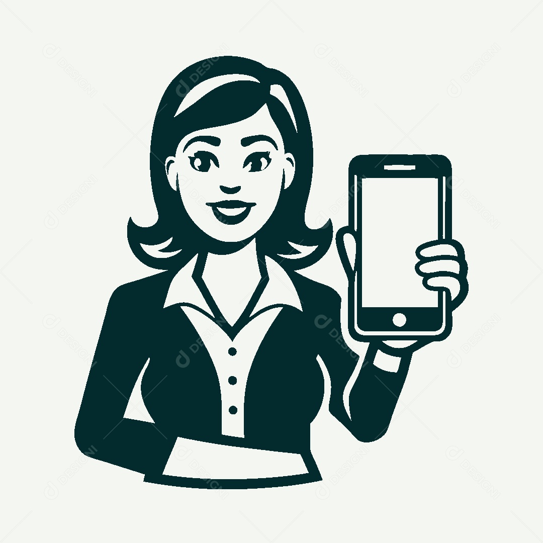 Modelo de Logo de Personagem Feminina Vetor EPS