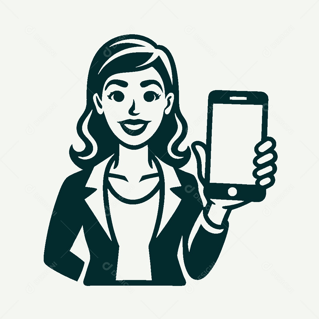 Modelo de Logo de Personagem Feminina Vetor EPS