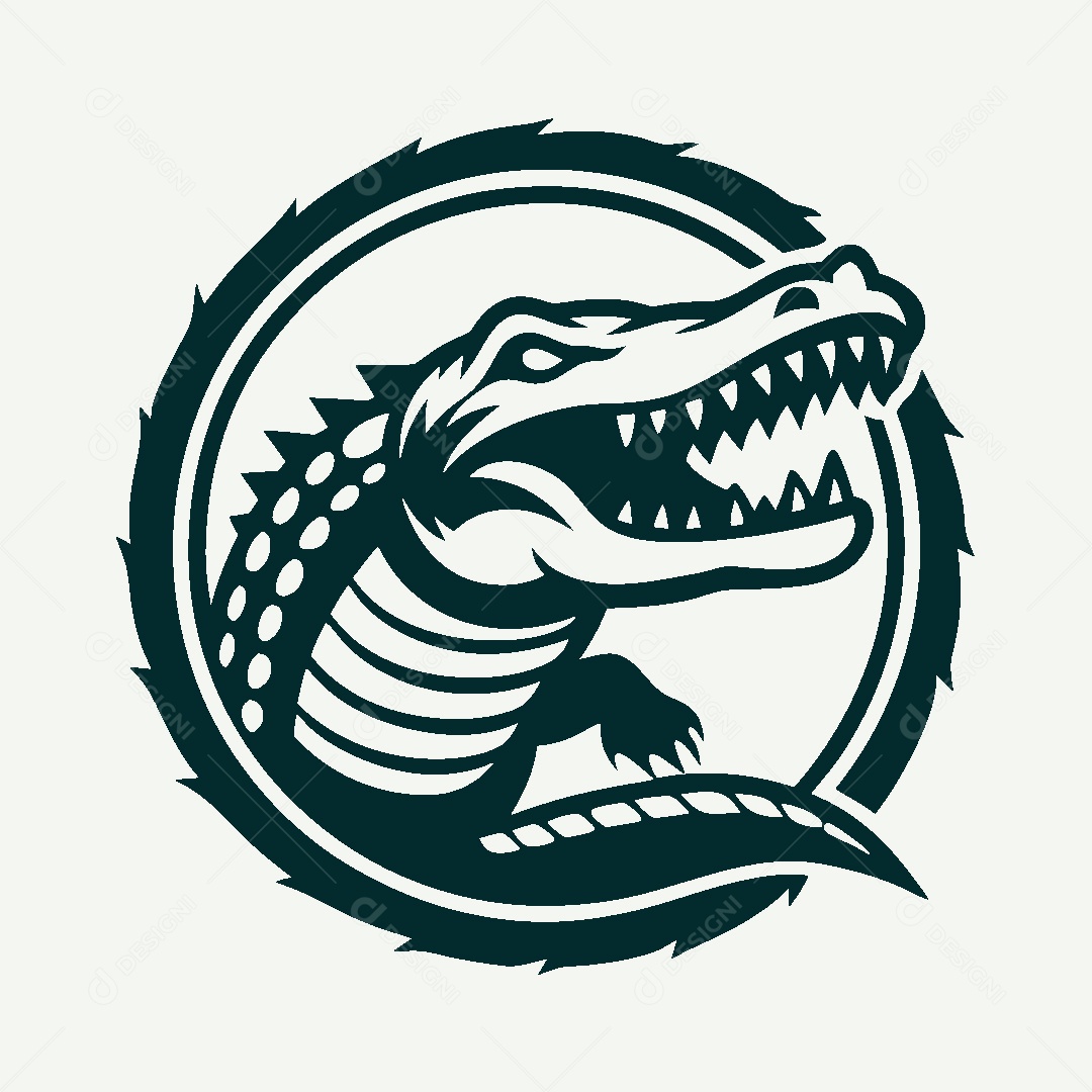 Modelo de Logo de Crocodilo Vetor EPS