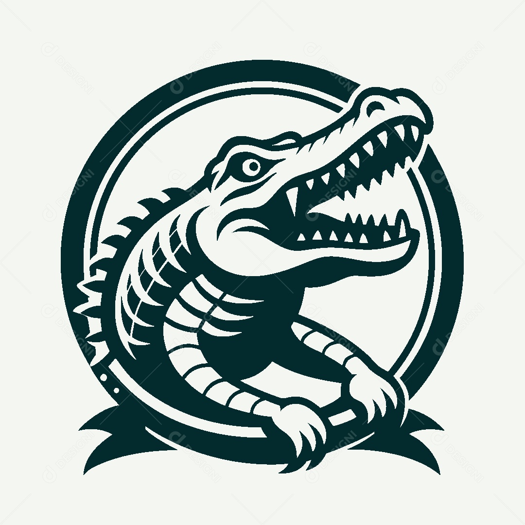 Modelo de Logo de Crocodilo Vetor EPS