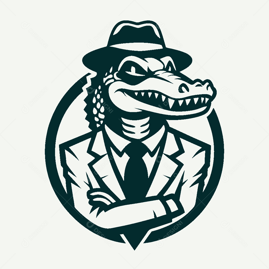 Modelo de Logo de Crocodilo Vetor EPS