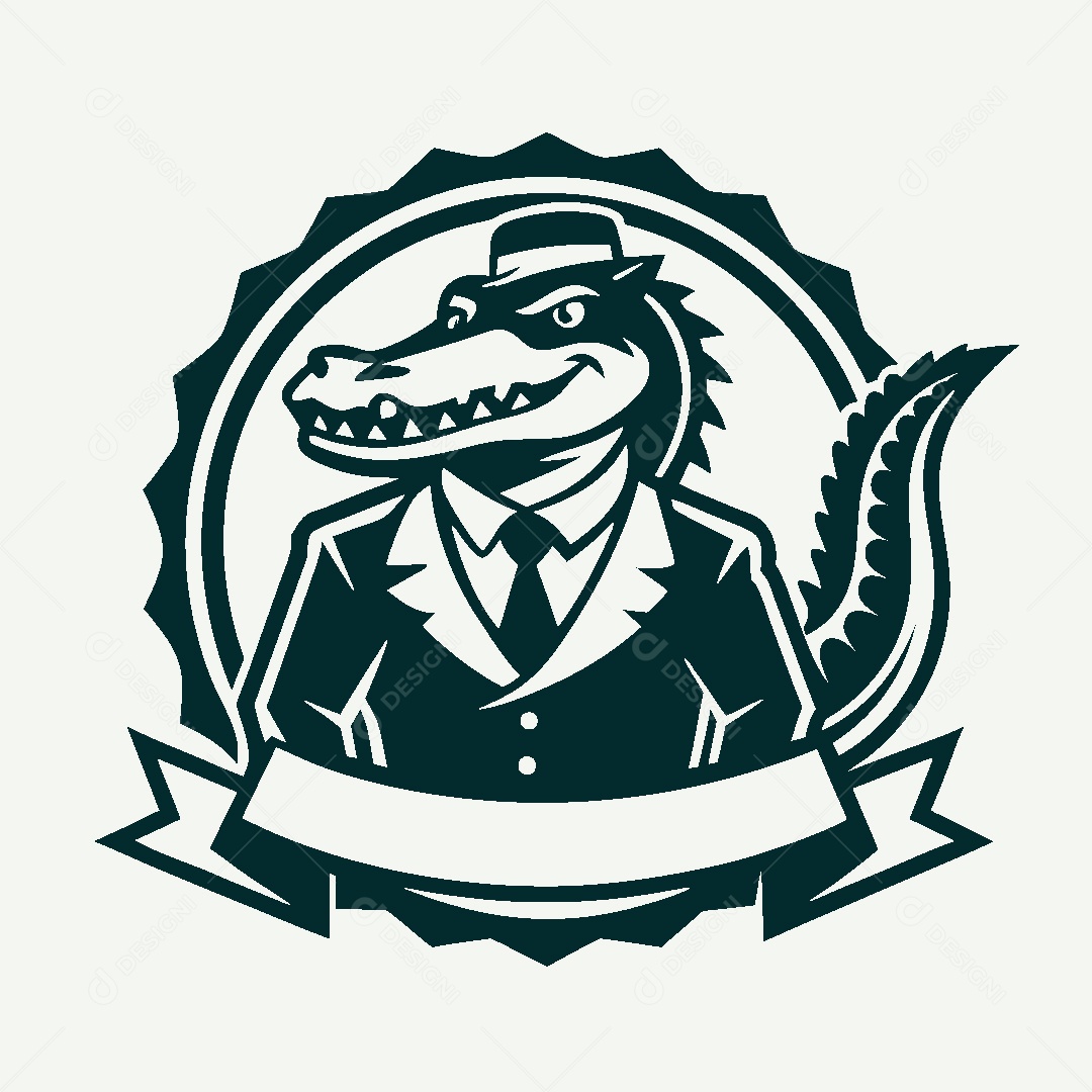 Modelo de Logo de Crocodilo Vetor EPS