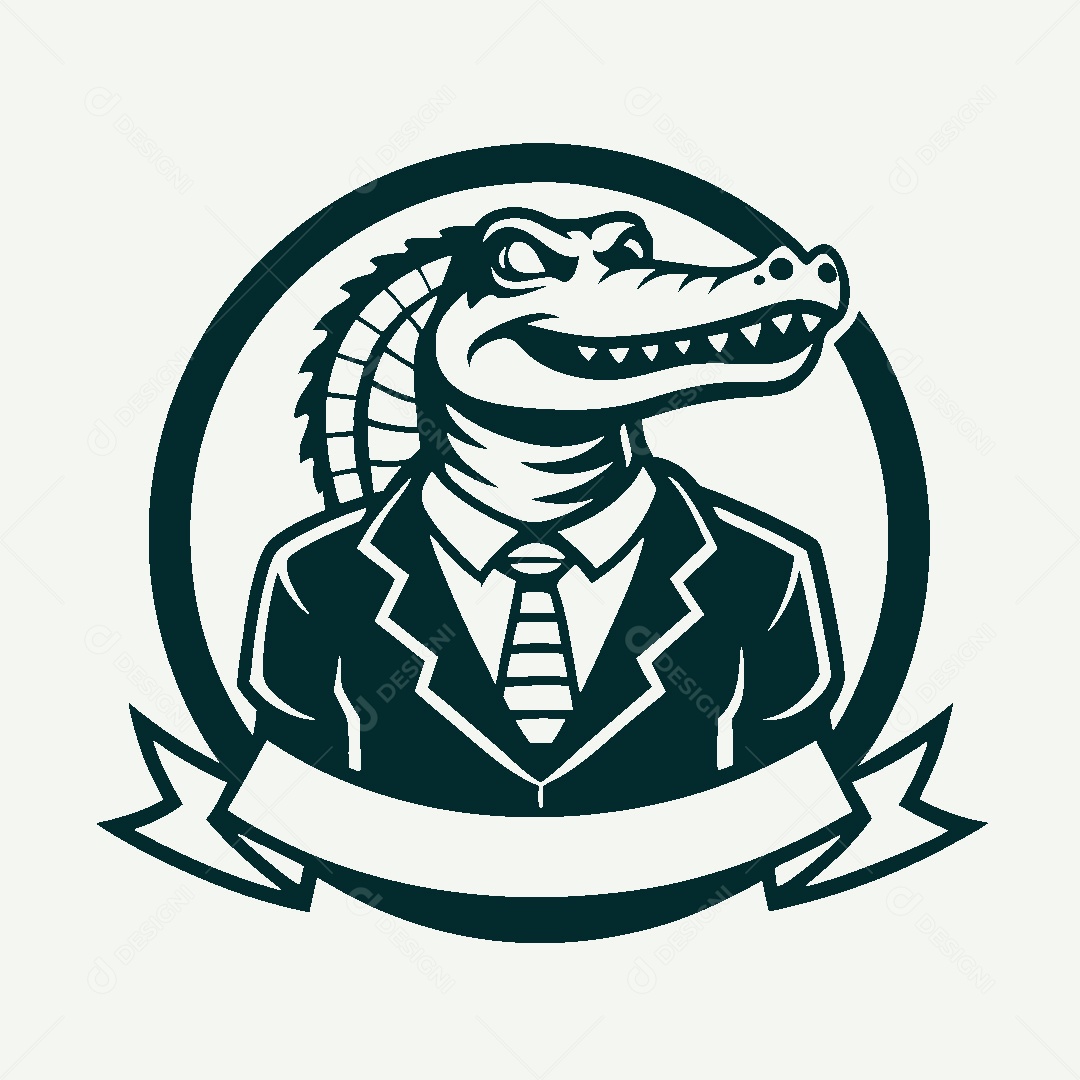 Modelo de Logo de Crocodilo Vetor EPS