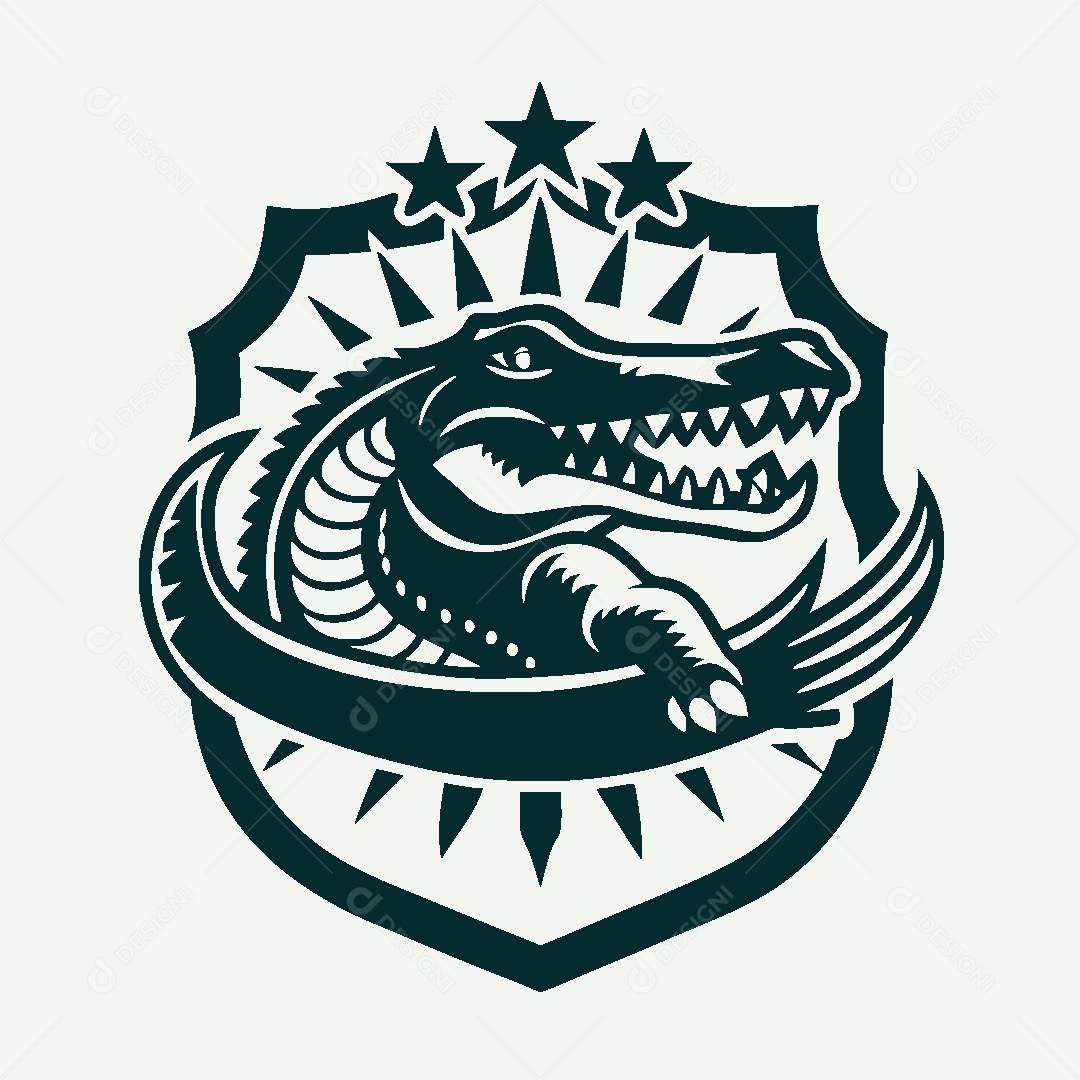 Modelo de Logo de Crocodilo Vetor EPS