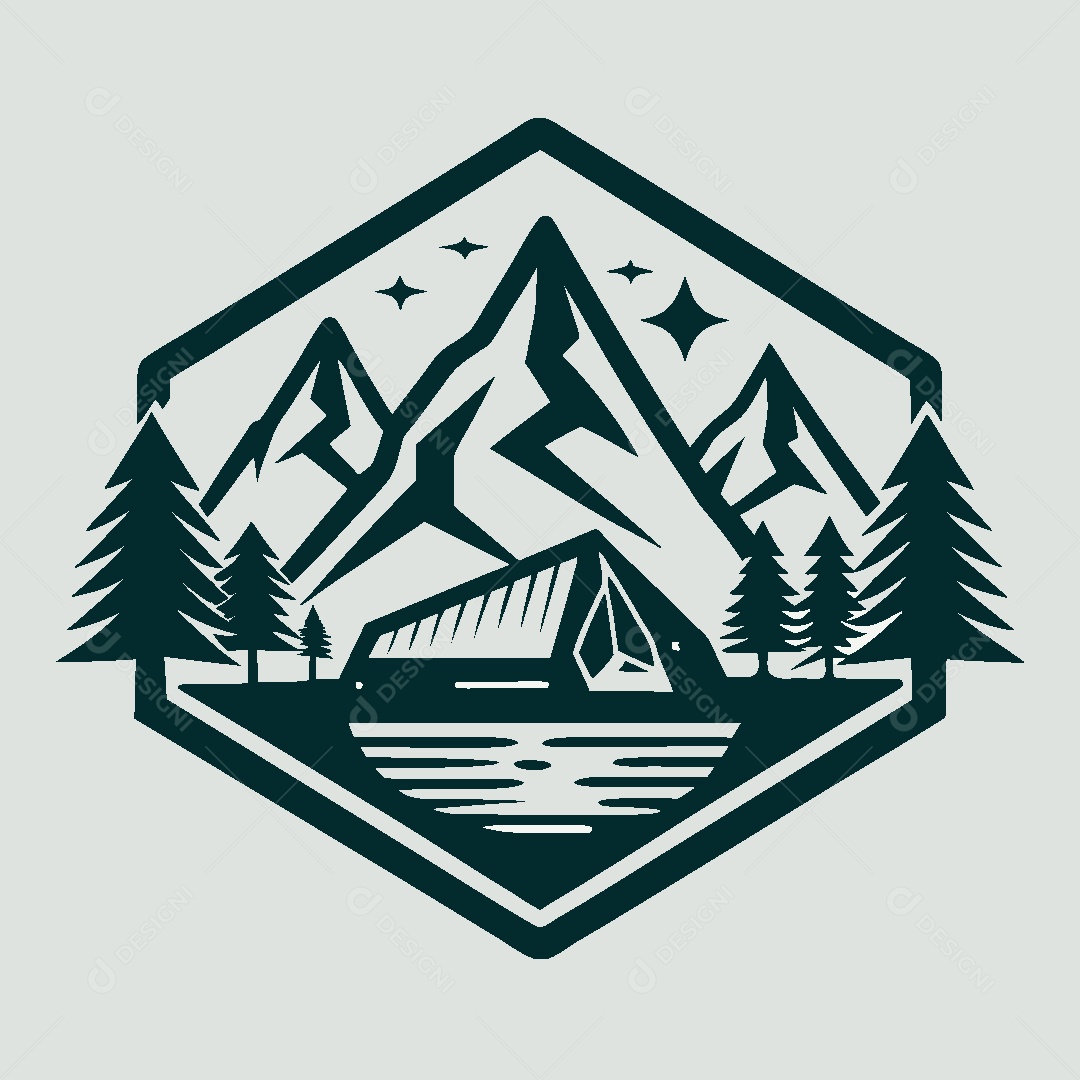 Modelo de Logo de Montanha Vetor EPS