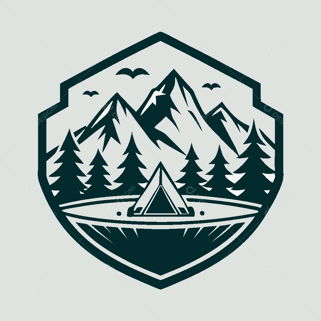 Modelo de Logo de Montanha Vetor EPS