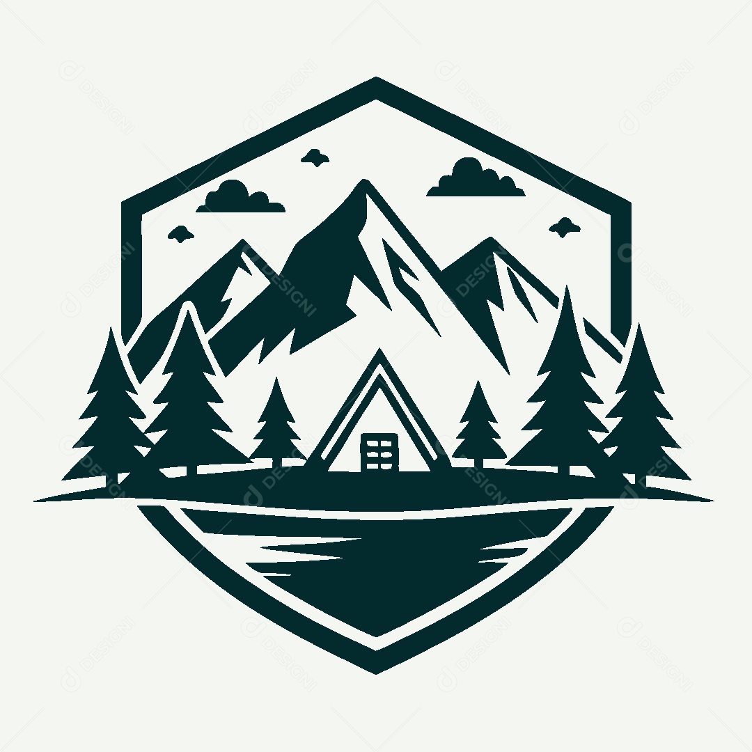 Modelo de Logo de Montanha Vetor EPS