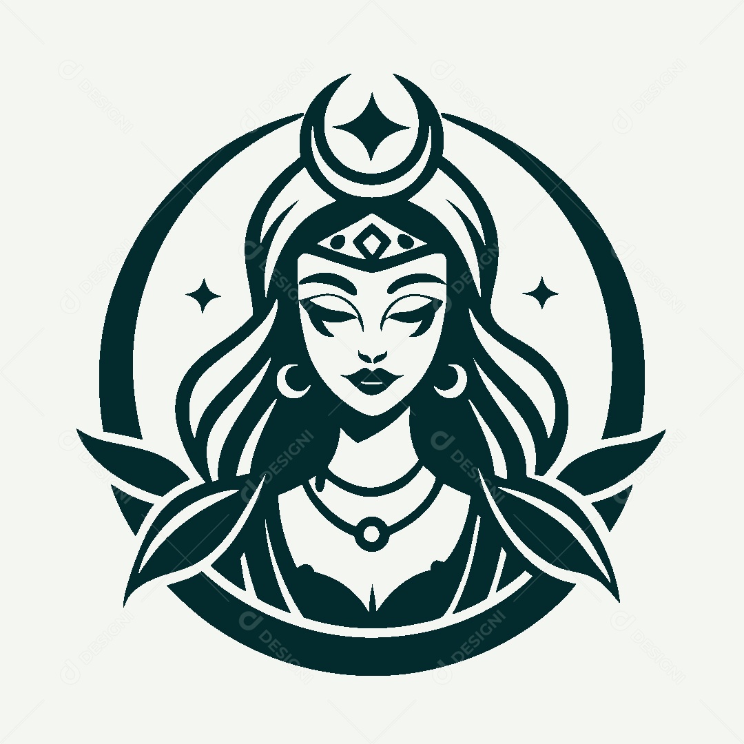 Modelo de Logo de Personagem Feminina Vetor EPS