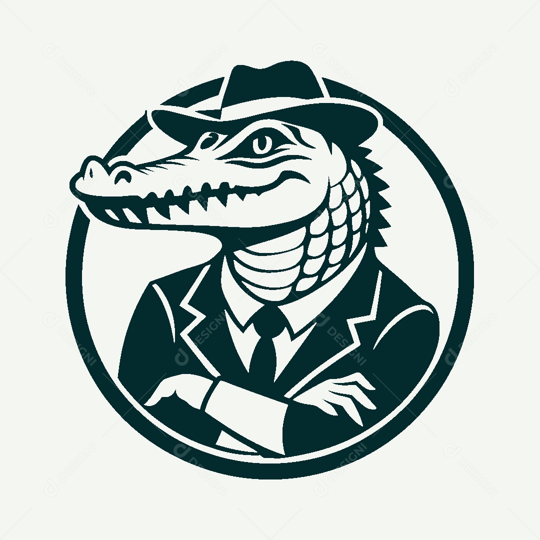 Modelo de Logo de Crocodilo Vetor EPS