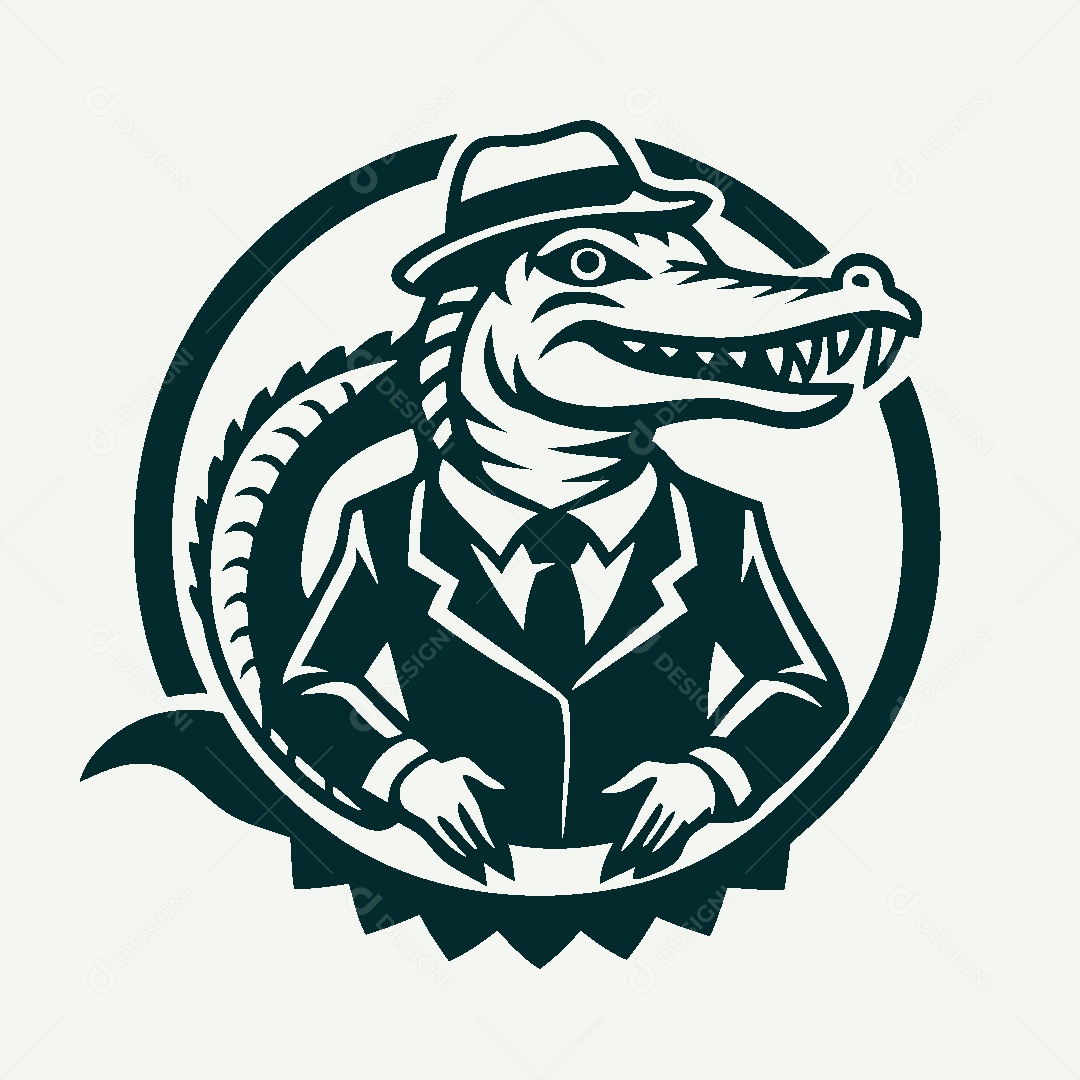 Modelo de Logo de Crocodilo Vetor EPS