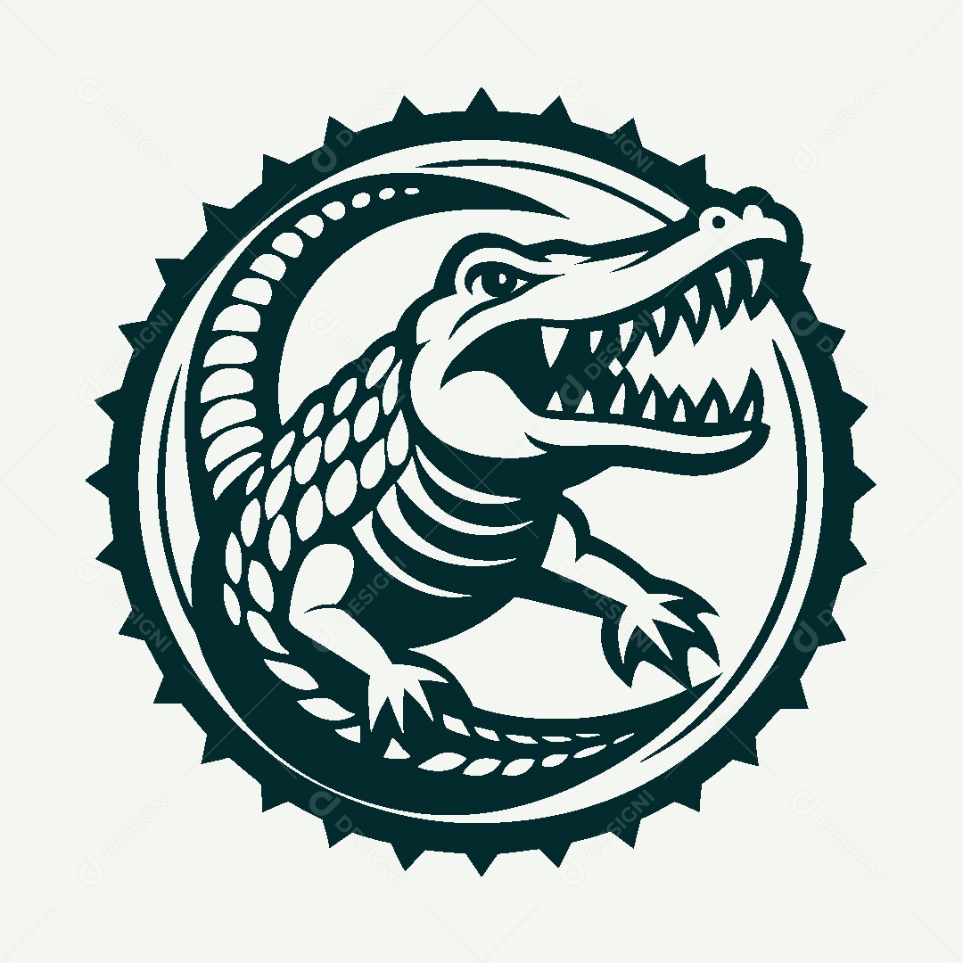 Modelo de Logo de Crocodilo Vetor EPS