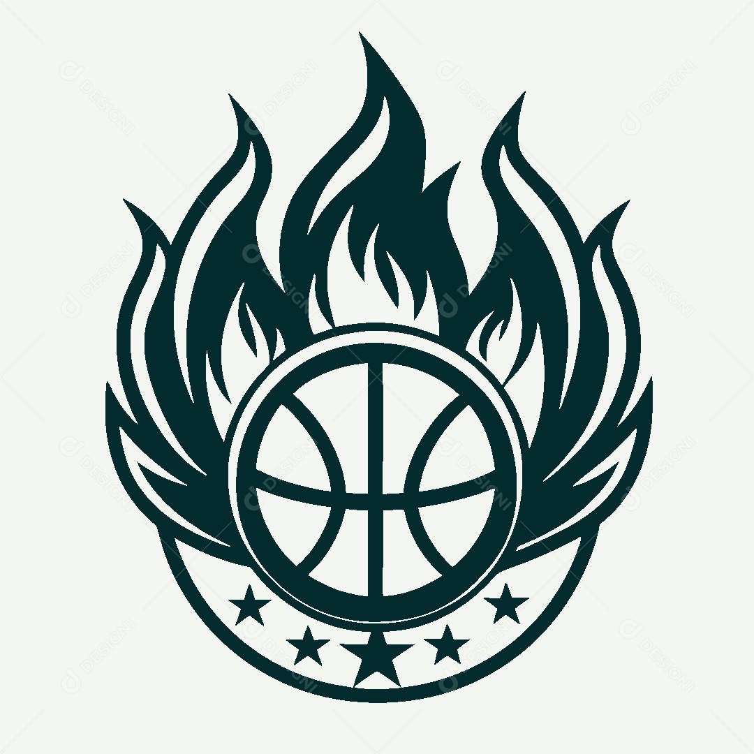 Modelo de Logo de Basquete Vetor EPS
