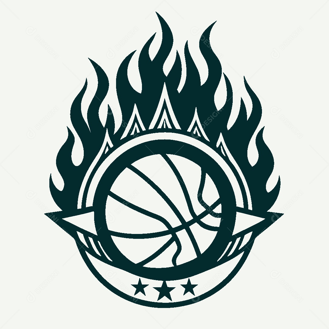 Modelo de Logo de Basquete Vetor EPS