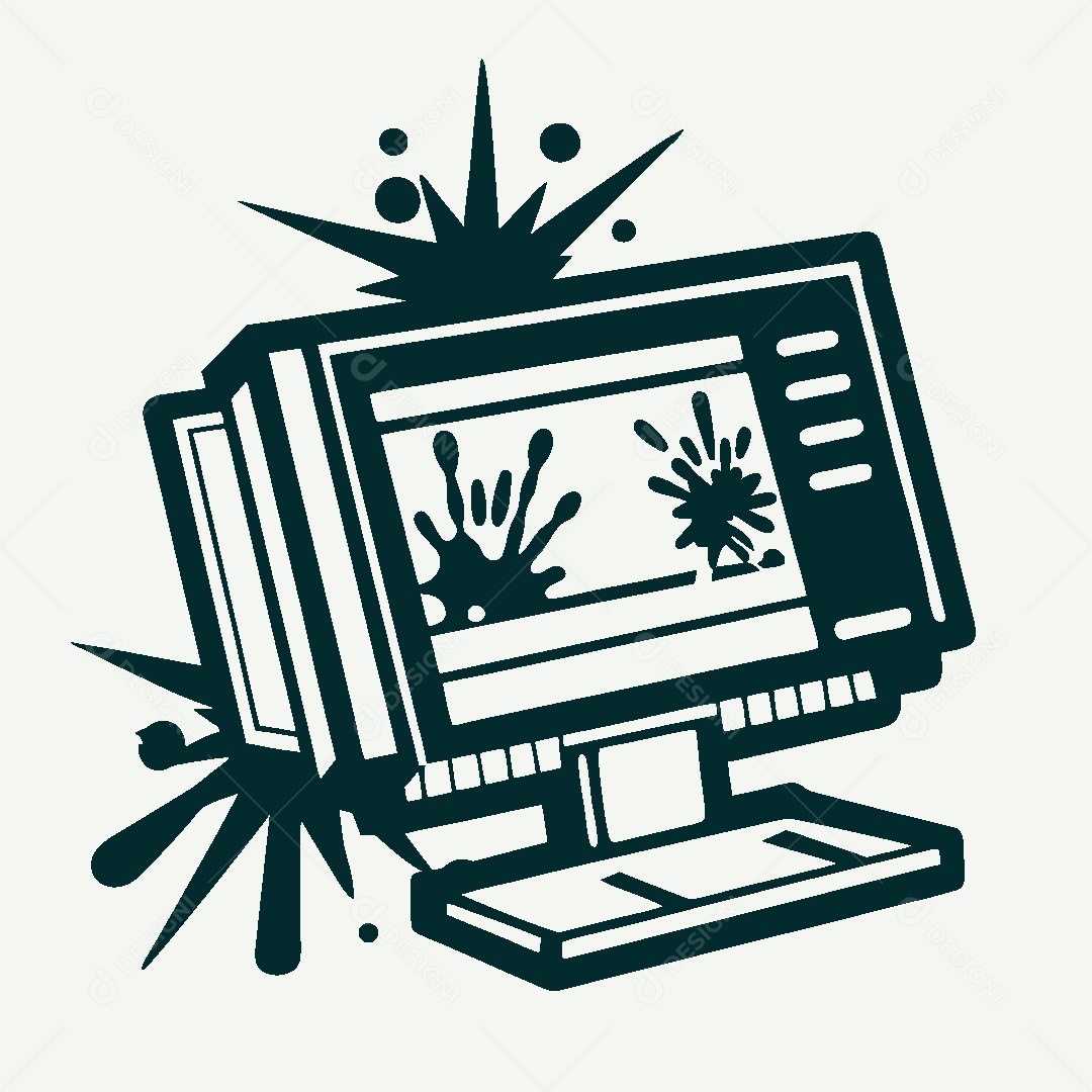 Modelo de Logo de Computador Vetor EPS