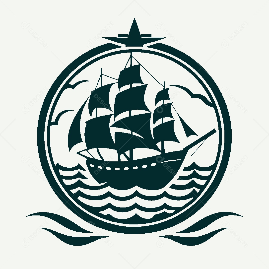 Modelo de Logo de Navio Vetor EPS