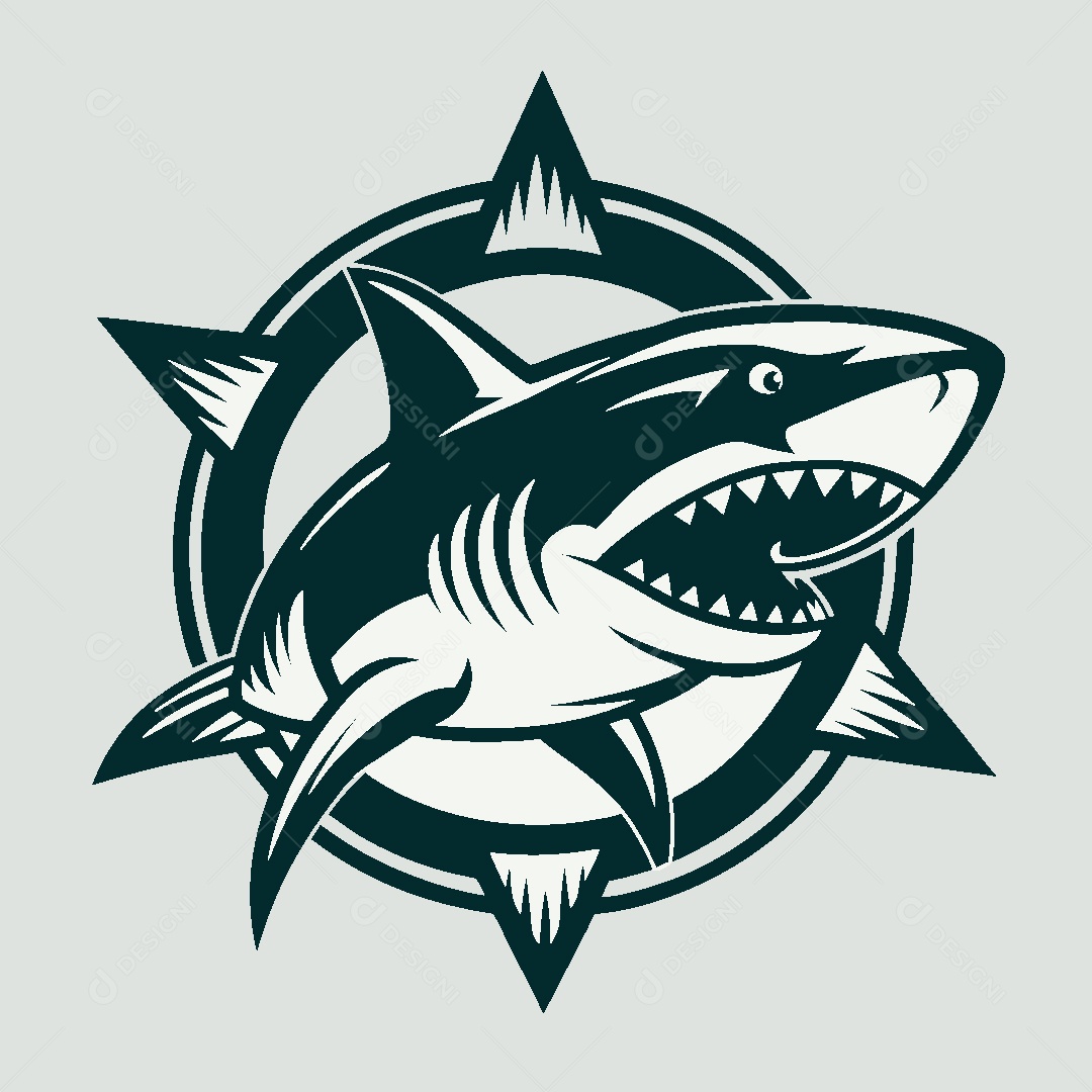 Modelo de Logo de Tubarão Vetor EPS