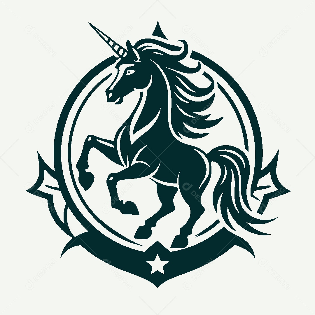 Modelo de Logo de Unicórnio Vetor EPS