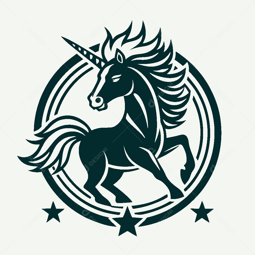 Modelo de Logo de Unicórnio Vetor EPS