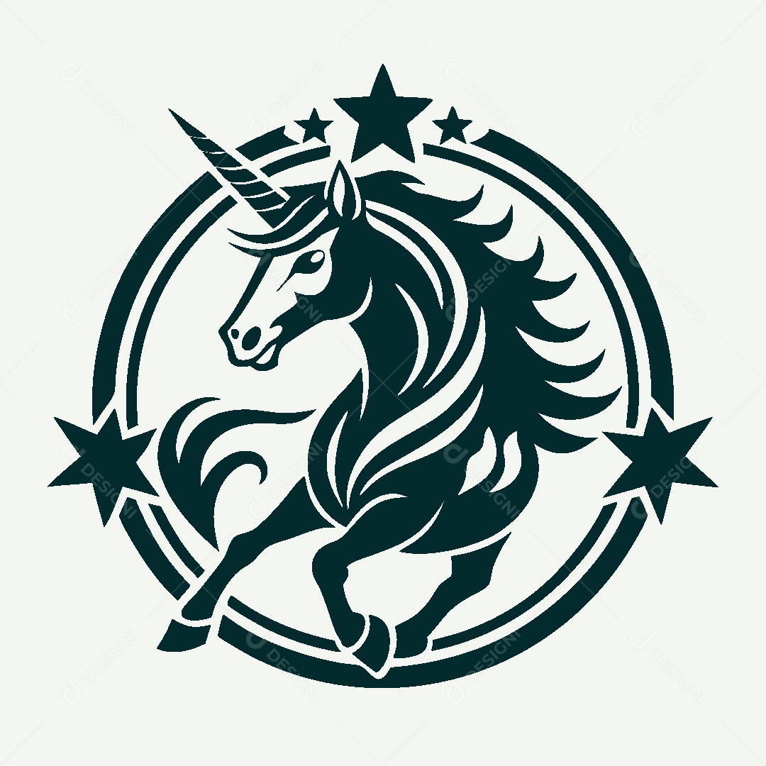 Modelo de Logo de Unicórnio Vetor EPS