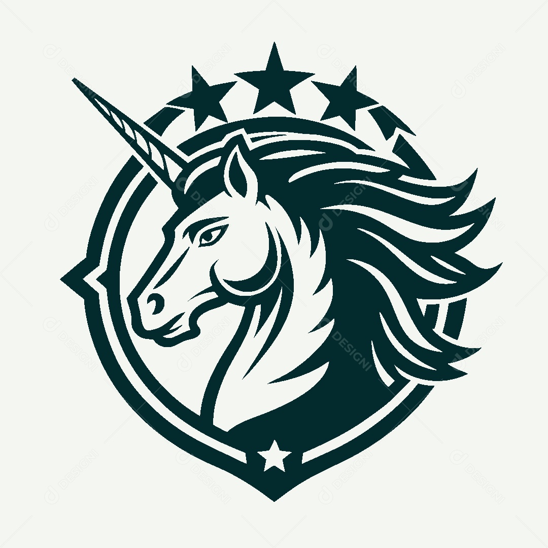 Modelo de Logo de Unicórnio Vetor EPS