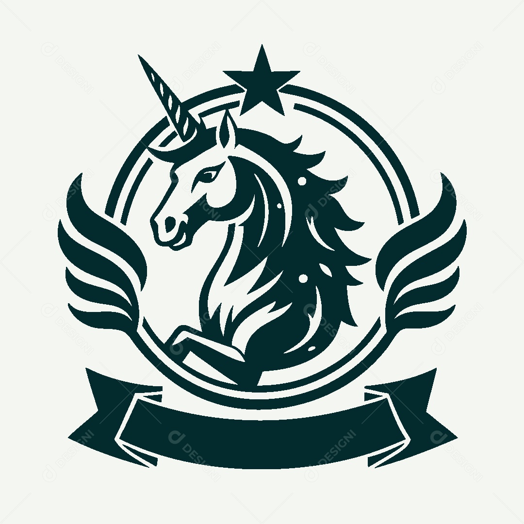 Modelo de Logo de Unicórnio Vetor EPS