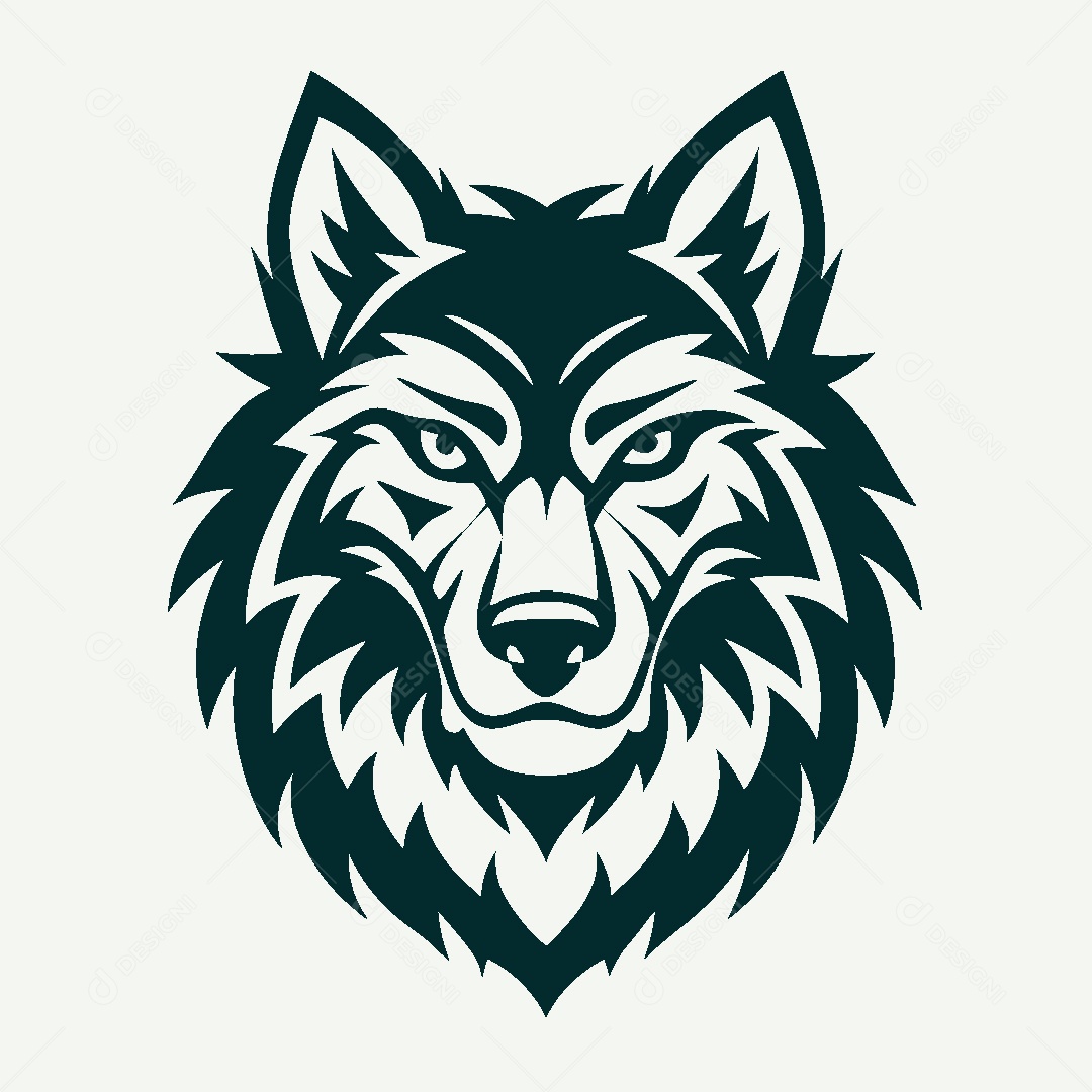 Modelo de Logo de Lobo Vetor EPS