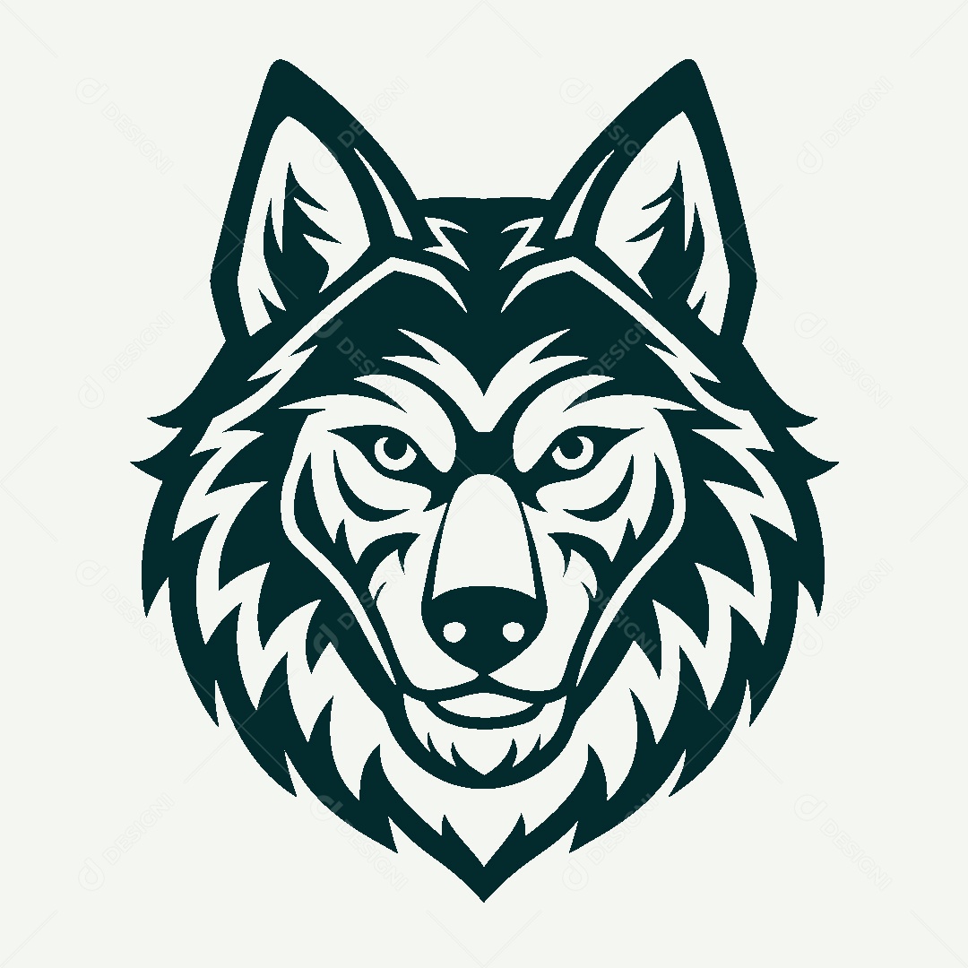 Modelo de Logo de Lobo Vetor EPS