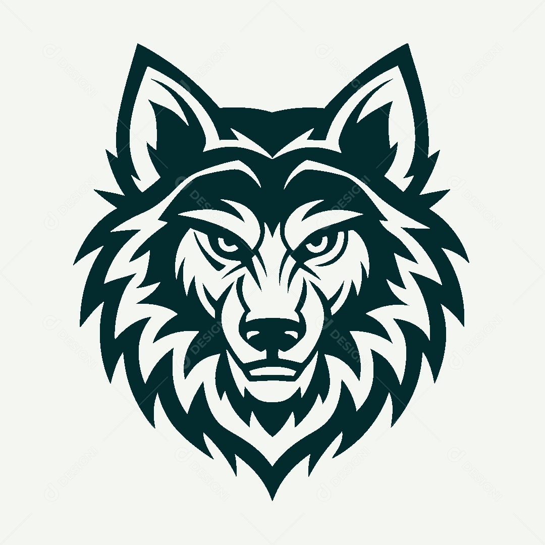 Modelo de Logo de Lobo Vetor EPS