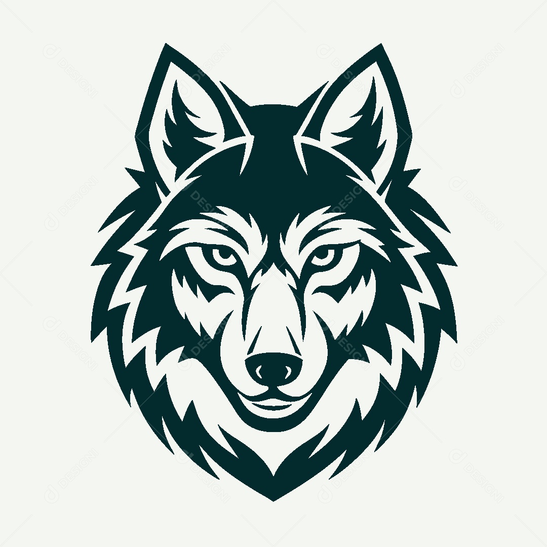 Modelo de Logo de Lobo Vetor EPS