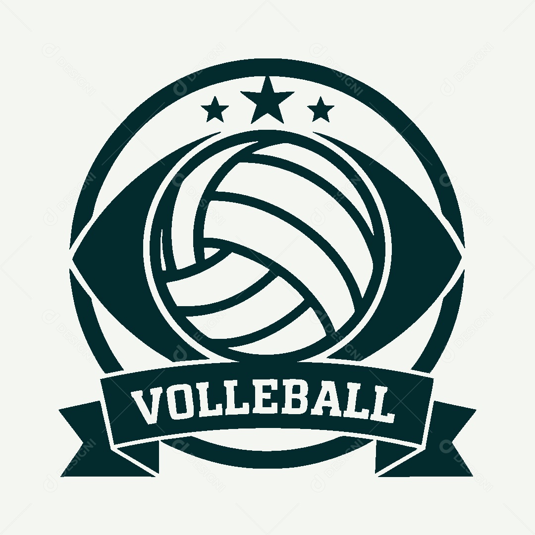 Modelo de Logo de Voleibol Vetor EPS