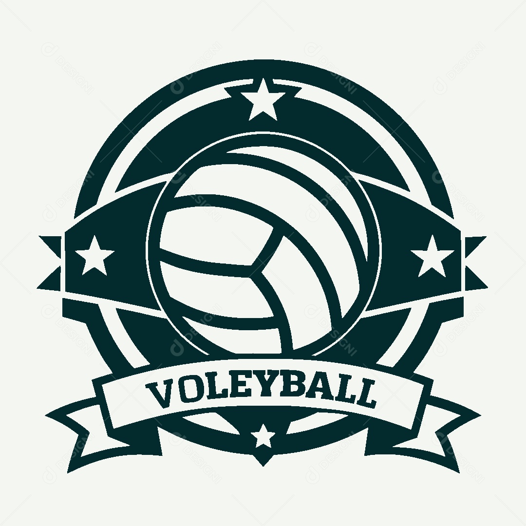 Modelo de Logo de Voleibol Vetor EPS