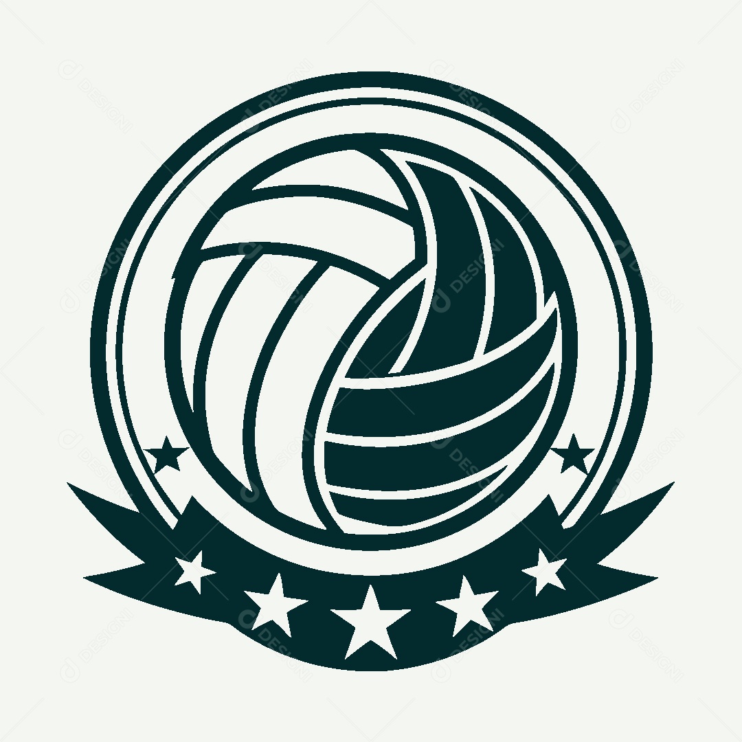 Modelo de Logo de Voleibol Vetor EPS