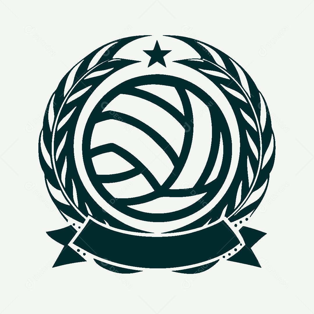 Modelo de Logo de Voleibol Vetor EPS