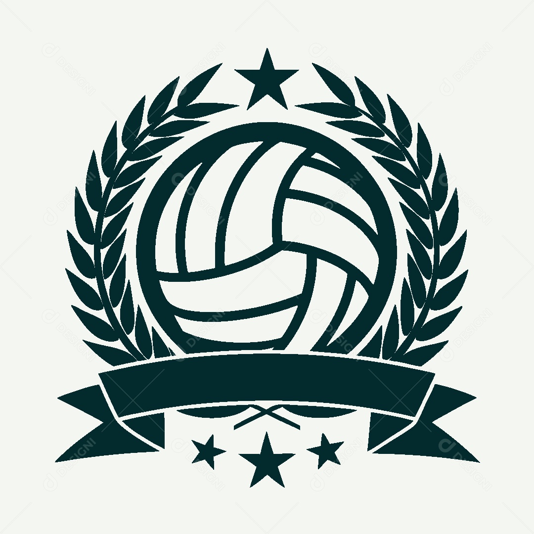 Modelo de Logo de Voleibol Vetor EPS